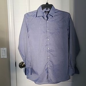 Hugo Boss Men's Blue/White Dress Shirt